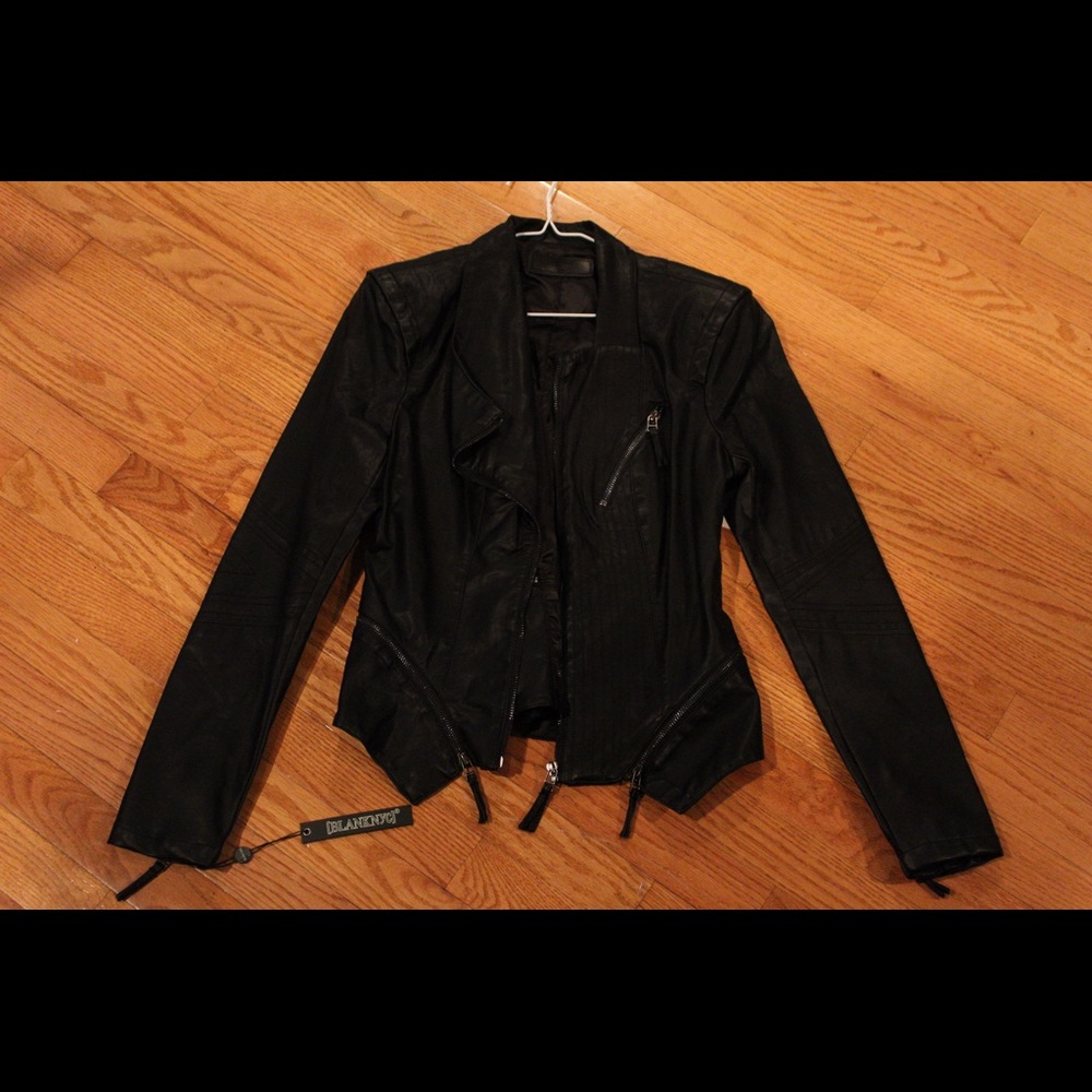 Blank NYC Woman’s Black Leather Motojacket